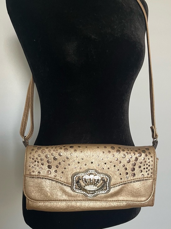 Kathy Handbags - Gold Stud-Accent Kathy Crossbody Bag with Crown Emblem